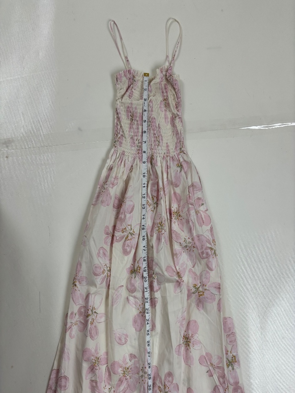 Sleeveless Cotton Smocked Midi Floral Dress